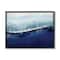 Stupell Industries Abstract Ocean Waves Blue Stormy Sky in Black Frame Wall Art